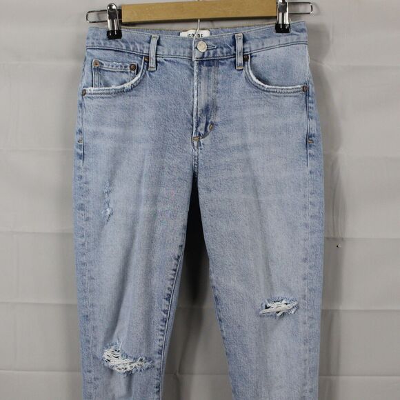 Agolde Jeans Womens 26 Sophie Ripped Skinny Ankle Distressed Light Wash Grunge - Picture 5 of 16